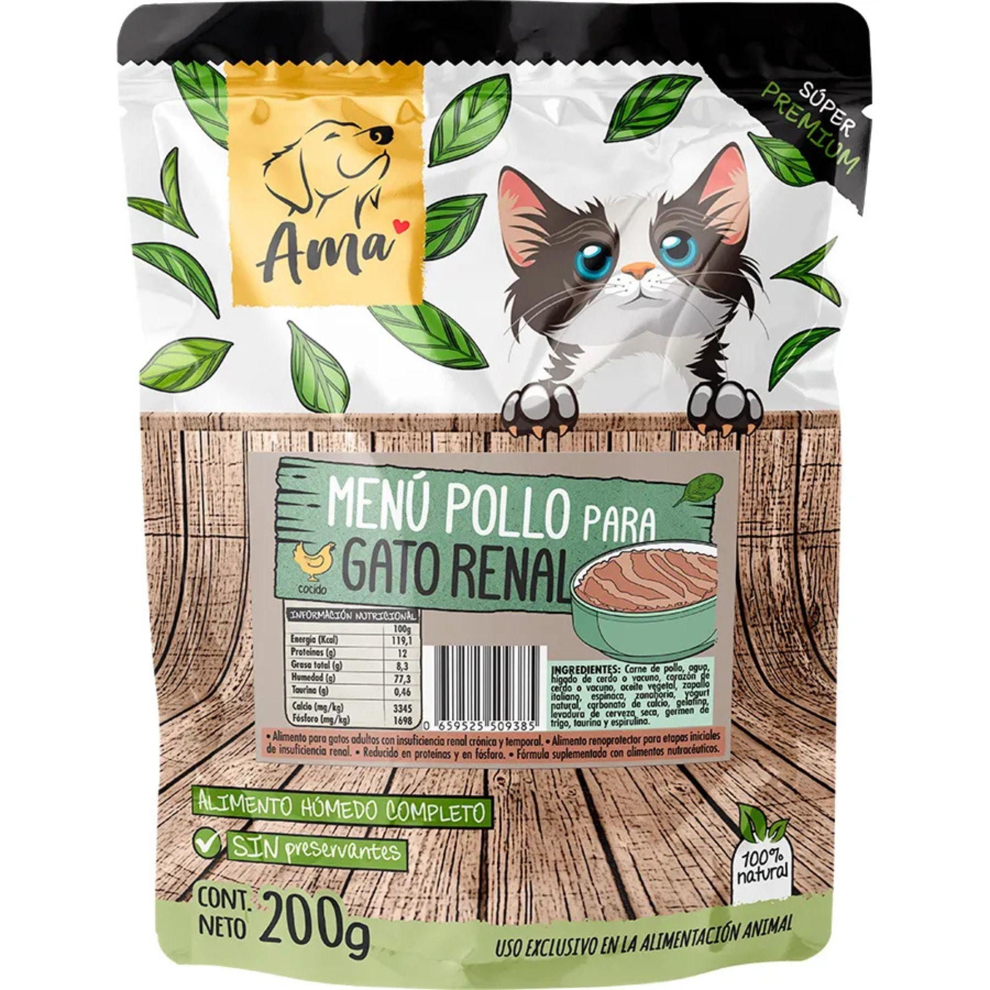 Alimento Natural Para Gato Sachet Renal 200 g Ama Pet