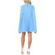 thumbnail image 3 of INSPIRE CHIC Vestido de Mujer de Gasa con Capa, Vestido con Mangas de Capa Fluidas, Vestido Plisado Azul 2XL, 3 of 6