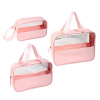 Ioensy - 3X Bolsa De Maquillaje Para Mujer Bolsa De Cosméticos Para Mujer Bolsa De Aseo Multifunción Impermeable Rosa