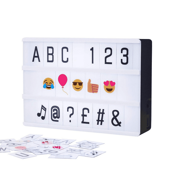 Caja Led Cinemática Con Emojis Y Letras Intercambiables