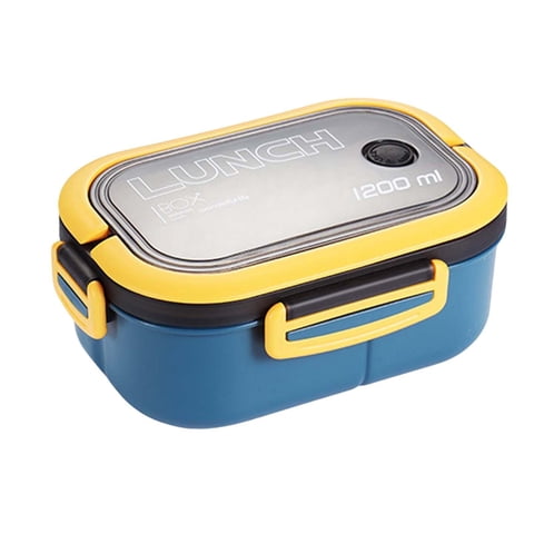 Bothyi - Bento Box Lunch Container 2 Capas 3 Compartimentos Fácil De Limpiar Portátil Azul