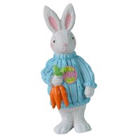 Magideal - Figura Decorativa De De Pascua De Resina, Estatua De Conejo De Pascua De Primavera, Decoración De Centro De Mesa Para El Hogar, Adorno Azul