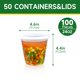 thumbnail image 2 of Deli Containers Dealusy, 50 unidades, 700 ml, con tapas de plástico sin BPA, 2 of 7