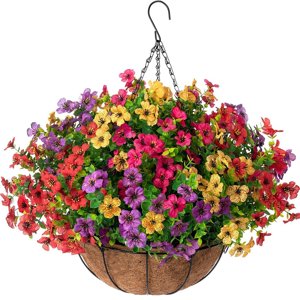 Magideal - Cesta Colgante De Flores Artificiales, Adorno Para Colgar Plantas, Cadena, Maceta, Planta Colgante Falsa Para Jardín, Patio, Decoración Del Hogar B