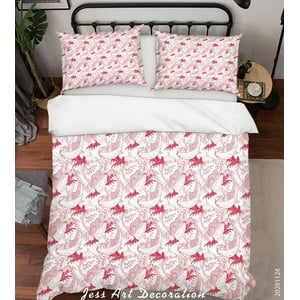 Milsleep - 3D Dibujado A Mano Tradicional Rojo Crap Fish Patrón Funda De Edredón Set Ropa De Cama Set