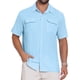 thumbnail image 1 of Camisa de Lino con Bolsillos en el Pecho y Manga Corta para Hombre INSPIRE CHIC L Azul Claro, 1 of 6