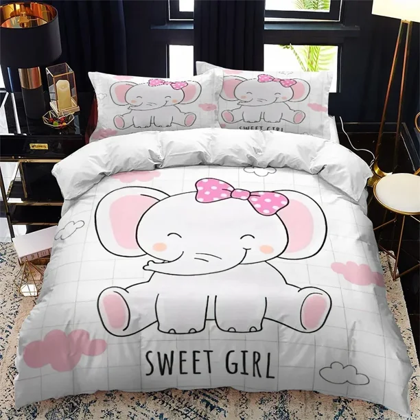 Animal elephant Cartoon Bedding Set Duvet Cover Bed Set Quilt Cover Pillowcase Comforter Boys Adult Bedding Set Bed Sheets