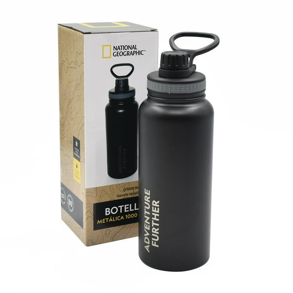 Botella Metálica Térmica Insulada 1lt Negro Nat Geo