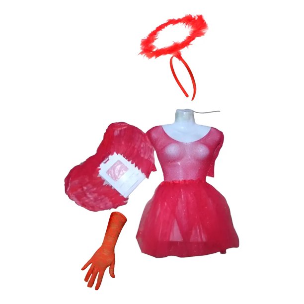Alas Pluma Ángel + Body + Panties + Tutú Adulto + Aureola + Guantes
