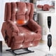 thumbnail image 2 of Dual Motor Heat Massage Infinite Position Up to 350 LBS Electric Power Lift Recliners with Power-Remote, Medium-firm and Heavy Duty, Red, 2 of 3