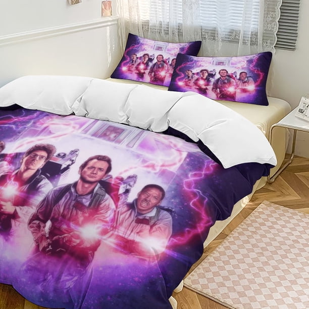 Purple Marshmallow GHOSTBUSTERS Comforter Set Soft 3 Pcs Twin Bedding Sets Thicken for All Season