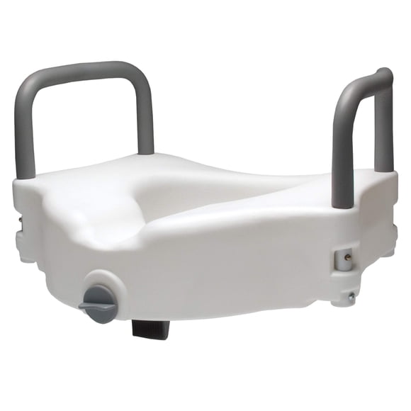 Asiento de inodoro elevado Lumex con reposabrazos extraíbles 4.5