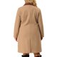 thumbnail image 3 of Abrigos largos de mujer talla grande de Agnes Orinda con solapa con muescas, abrigo de invierno de doble botonadura con bolsillos 4X caqui, 3 of 7