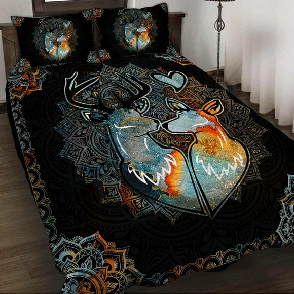 Juego De Cama Acolchado Buck Y Doe De Caza