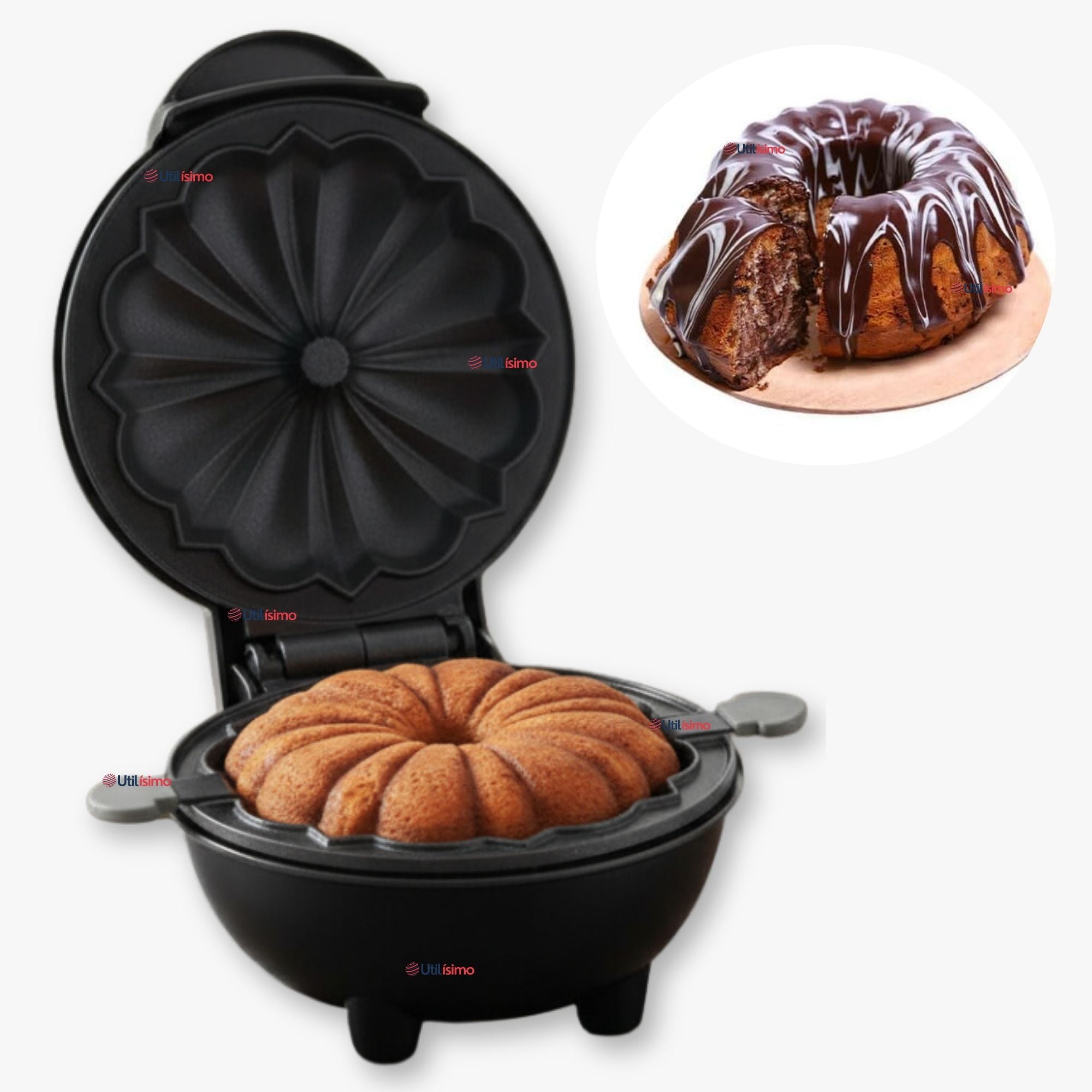 Line - Máquina De Mini Bundt Queque Pastel Con Molde Antiadherente 700w
