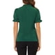 thumbnail image 3 of INSPIRE CHIC Blusas de Mujer de Color Sólido con Lazo en el Cuello, Mangas Cortas, para Regreso a Clases y Trabajo, Verde Oscuro M, 3 of 6