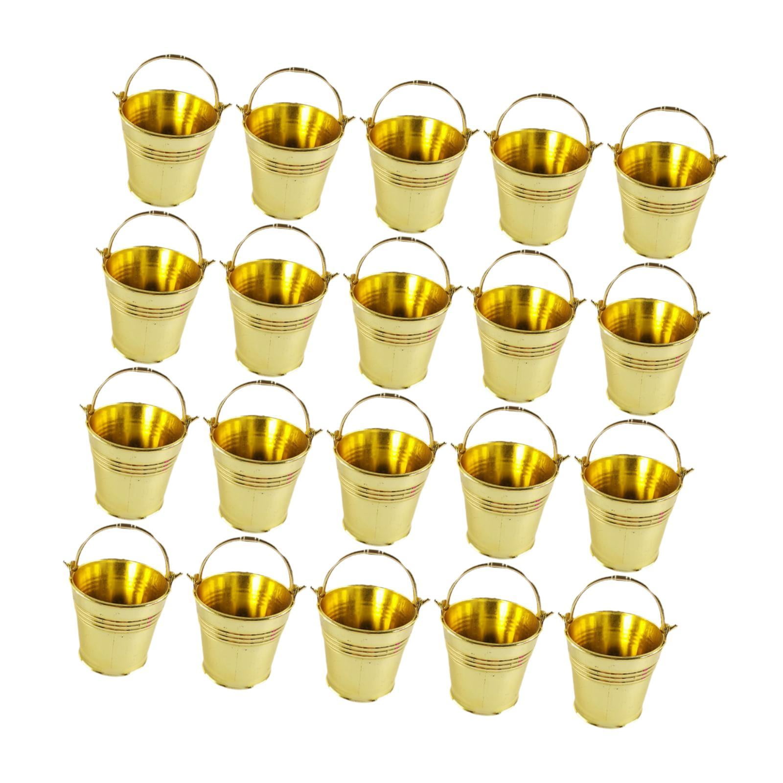 Bothyi - 20 Cubos Pequeños Para Dulces, Suministros Para Fiestas, Decoración De Cumpleaños, Cubos Modernos Para Refrigerios Dorados