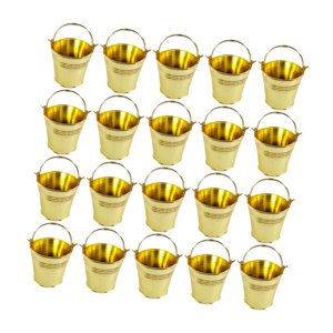 Bothyi - 20 Cubos Pequeños Para Dulces, Suministros Para Fiestas, Decoración De Cumpleaños, Cubos Modernos Para Refrigerios Dorados