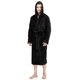 thumbnail image 1 of Bata de baño de felpa con capucha NY Threads, negra, 2XL-3XL, 1 of 6