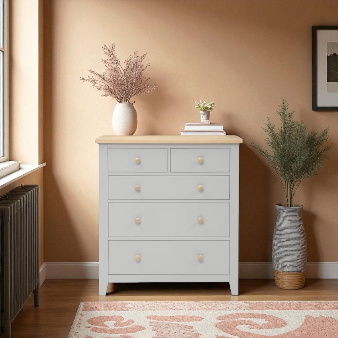 Arca Muebles - Cómoda De Madera De Pino Smoked Oak