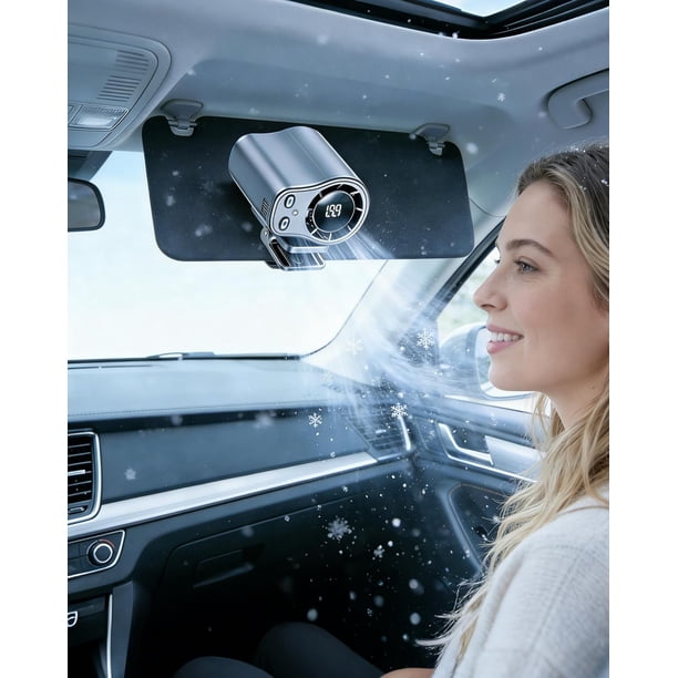 Ventilador clip coche LED 360° rotación 199 velocidades paraguas oficina coche playa