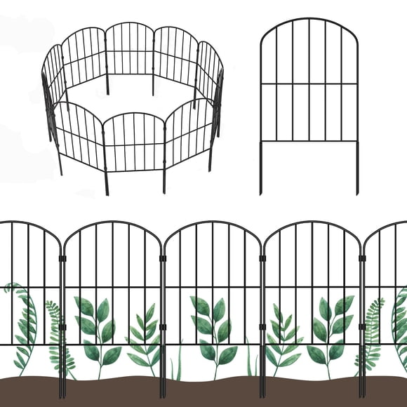 Cerca de jardín de metal OUSHENG, 25 paneles, 8.2 m x 60 cm, resistente al óxido