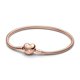 thumbnail image 2 of Pulsera PANDORA Moments 20 cm con cierre de corazón en oro rosado, 2 of 7