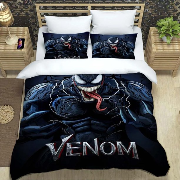 v1474 Bed Sheets Bedding Set Venom Duvet Cover Pillowcase Girls Adult Bedroom Single Double Queen King Quilt Bed Set 3-Piece Bedding Set (1 Duvet Cover + 2 Pillow Shams) Bed Sheets ju1474