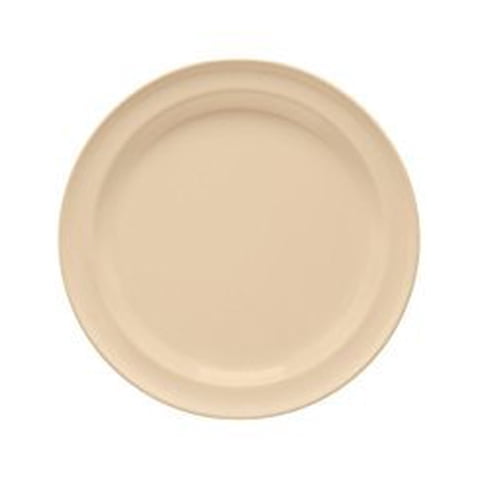 Plato Yanco Colección Nessico, Melamina, 14 Cm, Redondo, Color Tostado, 48 Unidades