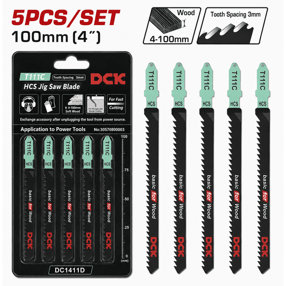 Set 15 Hojas De Sierra Caladora T111c Dck 100mm 4 Madera DCK