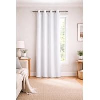 Clems - Cortina 100% Blackout De Tela Engomada 1 Paño Blanco