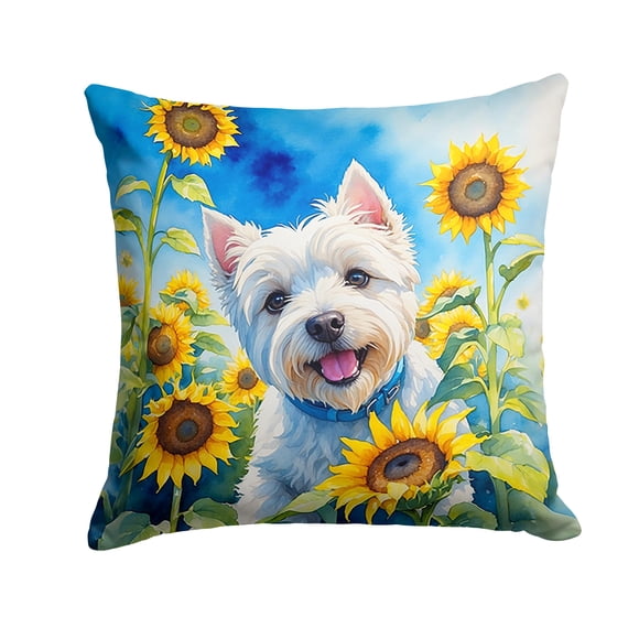 Cojín In Sunflowers Westie 14 X 14 Cm