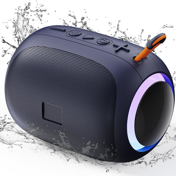 Parlante Bluetooth, Parlante Bluetooth JYX portátil Inalámbrico Impermeable Ipx7, Mini Parlante Bluetooth Para Fiestas Con Luces Led De Colores Para Exteriores, L5-Blue