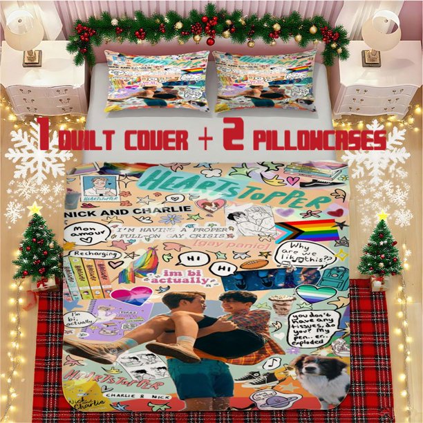 Heartstopper Printed Bedding Set Polyester Decorative & Warm