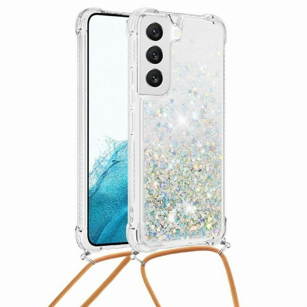 Funda FOXDOCK para Samsung Galaxy S20 con Cuerda Ajustable, Brillo Líquido, Protección Antigolpes y Lente – Ideal para Regalo
