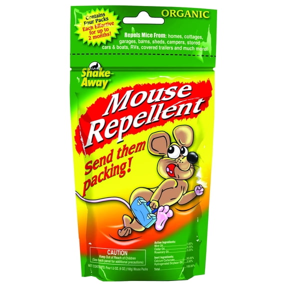 Repelente de ratones Shake-Away orgánico, 45 ml, paquete de 4