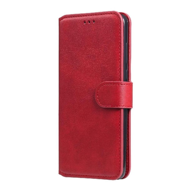 Funda Billetera para Xiaomi Redmi Note 10 Pro 4G con Porta Tarjetas y Soporte Ajustable Rojo