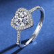 thumbnail image 3 of Anillos de Corazón Ajustables para Mujer de 1 a 2 Uds Color D VVS1 Anillos de Compromiso y Boda de Moissanita, Anillos de Diamante de Moissanita Corte Redondo con Certificado y Caja de Joyería, 3 of 8