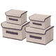 thumbnail image 1 of 4 Unidades Cajas Organizadoras  Belug De Tela Plegables Con Tapas crema, 1 of 4