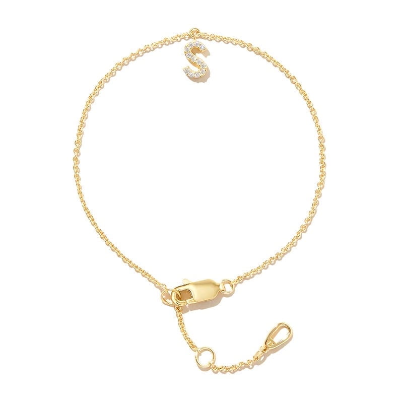 Pulsera Heshpaws S925 Sterling Silver Inicial A-z Plata