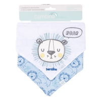 Bambino - Set 2 Babero Bandana Blanco Leon Niño