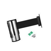 Ioensy - Barrera De Seguridad Retráctil Para Pared, Para Control De Multitudes, Para Bancos Y Oficinas, 2 M, Color Negro