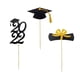thumbnail image 5 of 2022 Graduation Cake Toppers Con Diploma, 2022, Grad Hat Para University Gold Black, 5 of 5