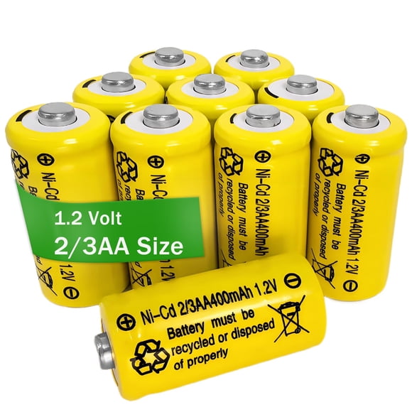 Batería recargable Zsolarigt 2/3 AA NiCd de 1,2 V y 400 mAh