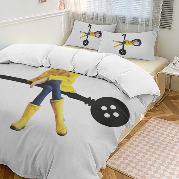 White Coraline Comforter Set Soft 3 Pcs Twin Bedding Sets Thicken for All Season