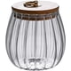 thumbnail image 1 of Recipiente Hermético De Vidrio Para Almacenar Frutos Secos Y Café, Con Forma De Pétalo, Decorativo, Con Tapa De Bambú Y Asa De Metal, Fácil De Agarrar, 600 Ml, 1 of 5