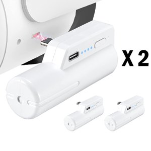 Paquete De 2 Baterías Aaronmei 5000Mah Blanco