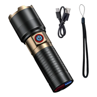 Genérico - Potente Linterna Coba Con Haz De Luz Tipo Laser Para 2000M Blanca Negro