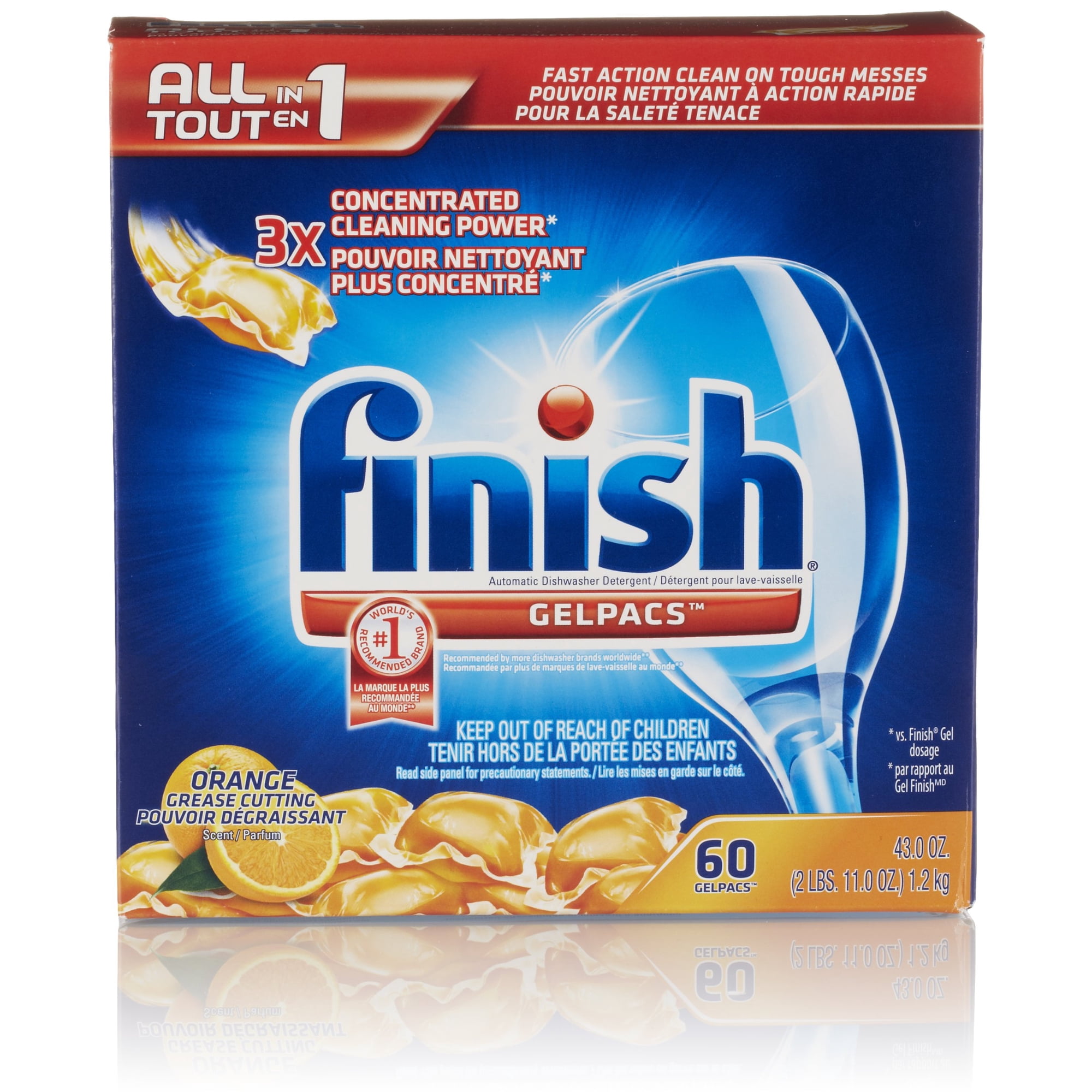 Finish - Detergente Para Lavavajillas Gelpacs Orange Scent 60 Unidades