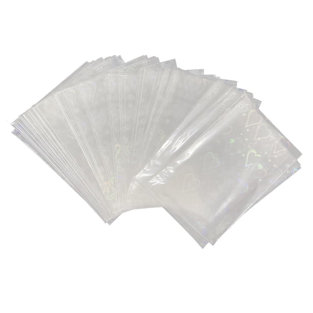 100 piezas de fundas para tarjetas de juego de plástico, soportes protectores para tarjetas, fundas para tarjetas intermitentes coleccionables para , Corazón 61x88mm